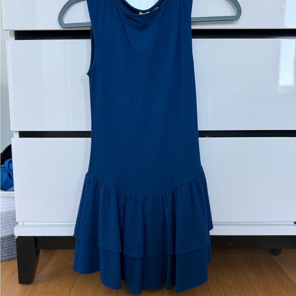 Wilfred Sleeveless Mini Dress in Deep Blue